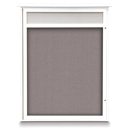 United Visual Products Triple Door Enclosed Indoor Letterboard UV1143H-SATIN-GREYVL